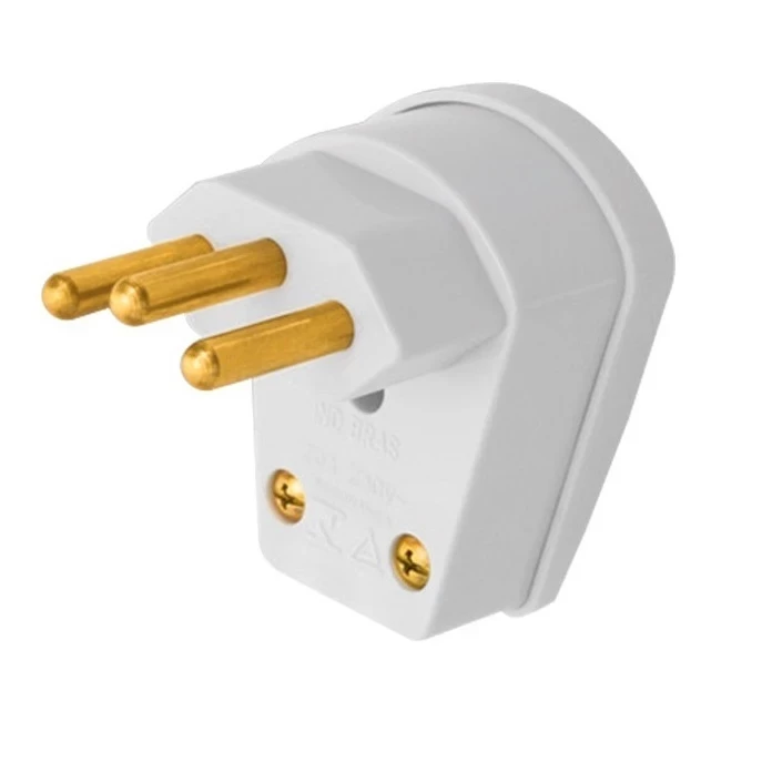 Plugue Macho 2p+t 10a 90° Cinza - Fame