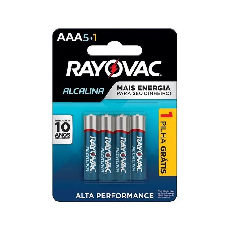 Pilha Alcalina Pequena 6 Leve Pague 4 - Rayovac