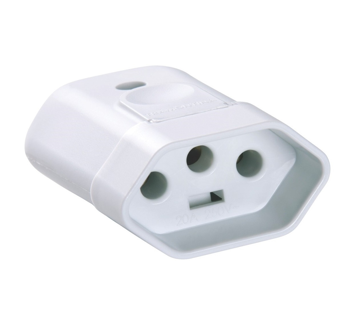 Plugue Fêmea 2p+t 20a 250v  Branco - Tramontina
