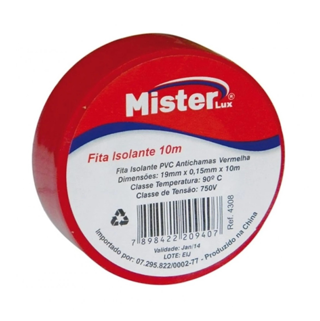 Fita Isolante Vermelho 10 Metros - Mister
