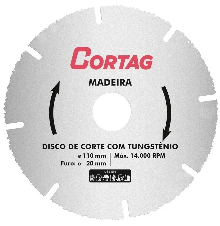 Disco de Corte 110mm Tungstênio para Madeira - Cortag
