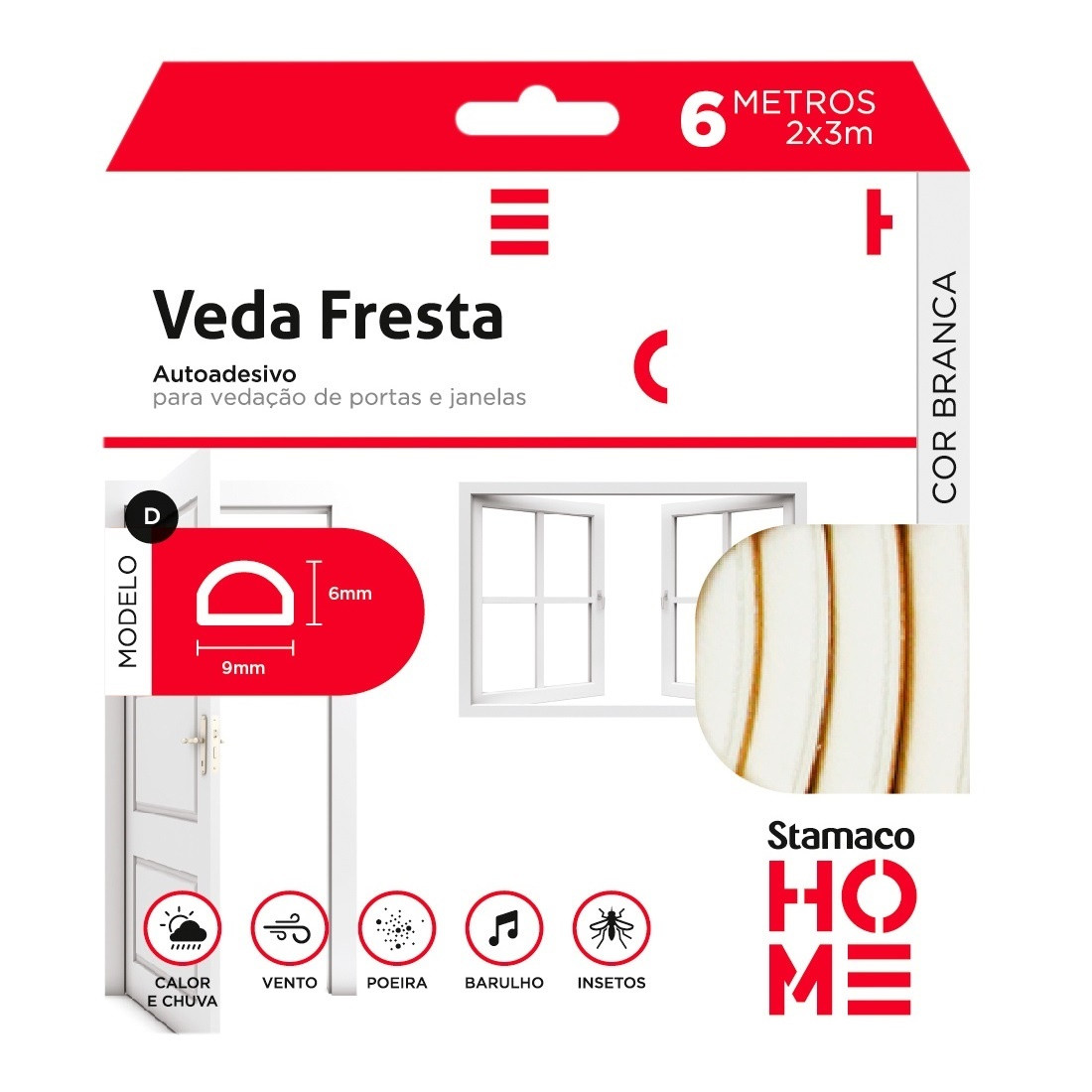 Veda Fresta 6 Metros Branco Modelo D - Stamaco