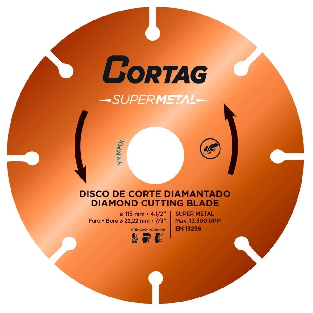 Disco de Corte 115mm Diamantado Segmentado Supermetal - Cortag