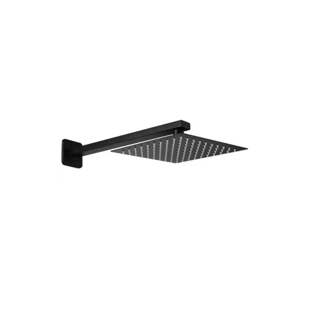 Chuveiro Quadrado 8"" Inox Fino Black Alpha