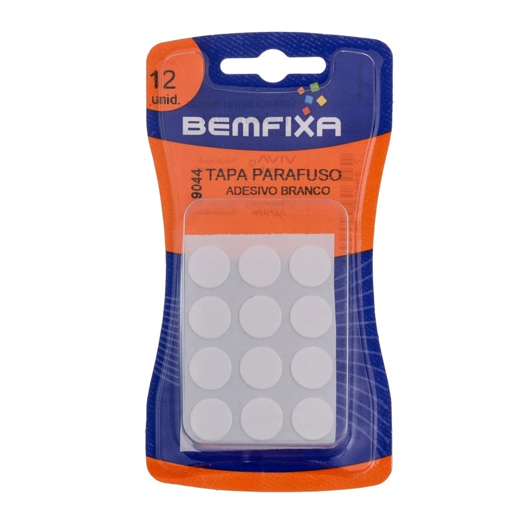 Tapa Parafuso Adesivo Branco com 12 Unidades - Bemfixa