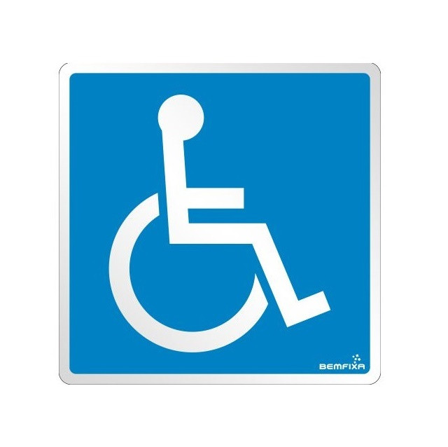 Placa Sinalização 15x15 Deficiente Físico - Bemfixa