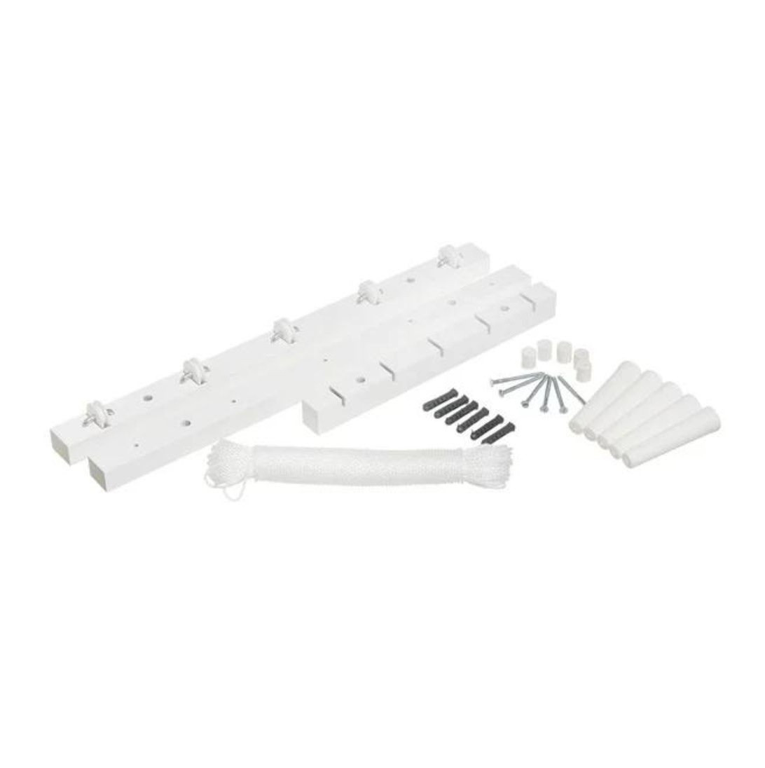 Varal de Parede Madeira Branco 25m Original - Secamais