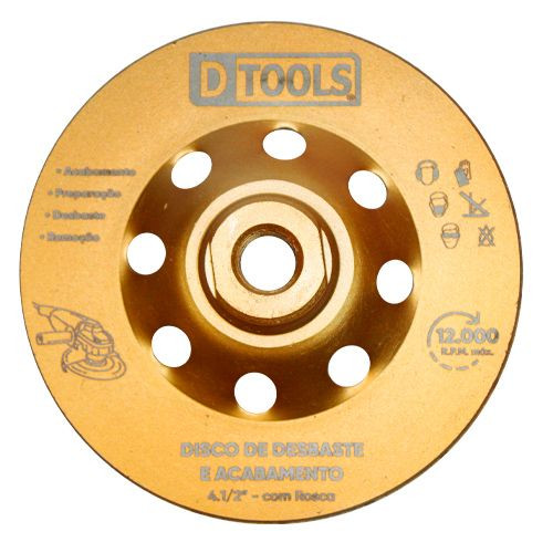 Disco de Desbaste e Acabamento 115x22,23mm 4.1/2  - Dtools
