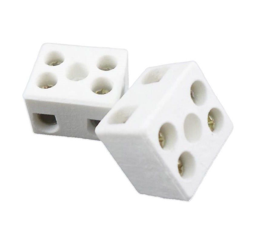 Conector Porcelana Grande 2 Polos 16mm -  Interneed