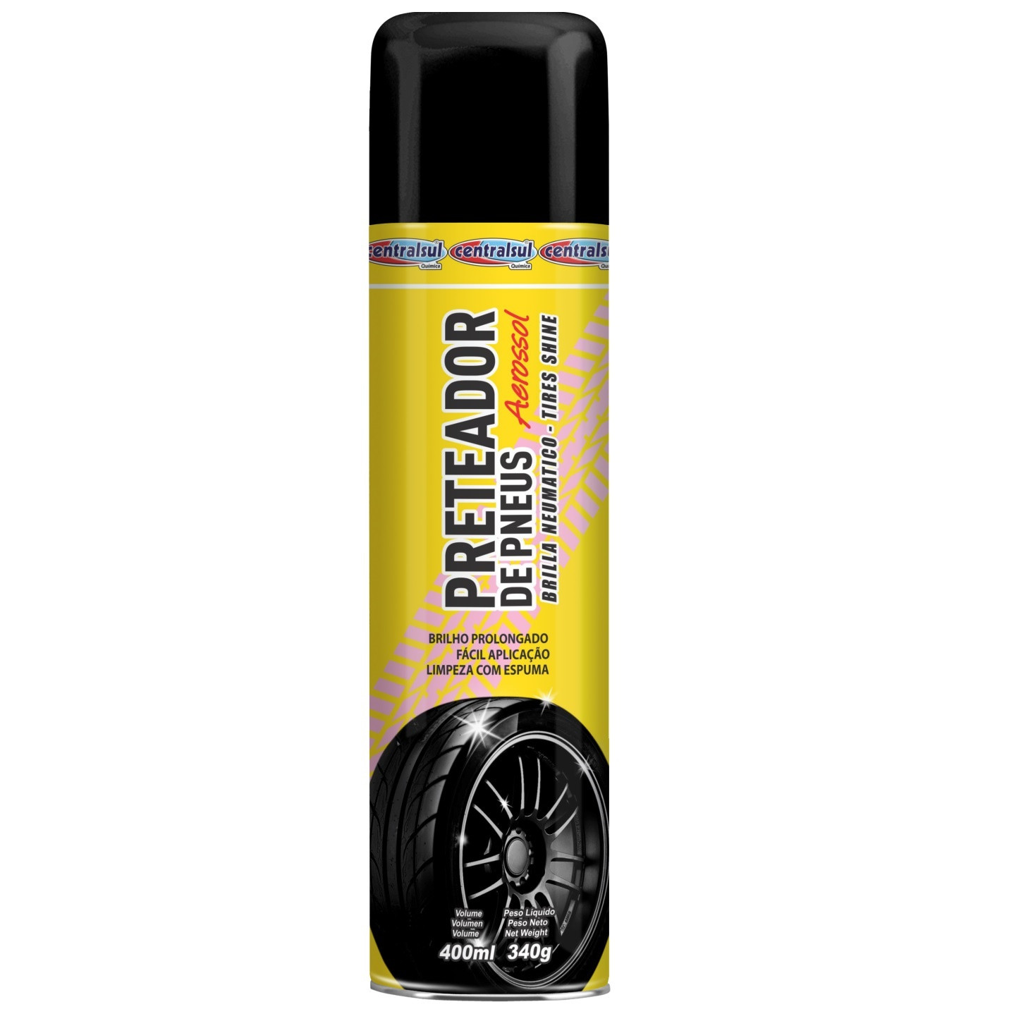 Aerossol Preteador de Pneus 400ml - Centralsul