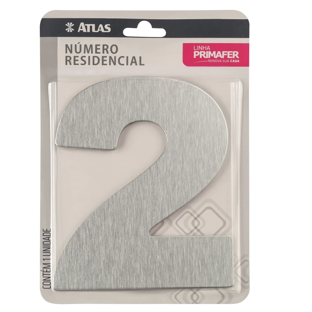 Número Residencial 2 Escovado - Atlas