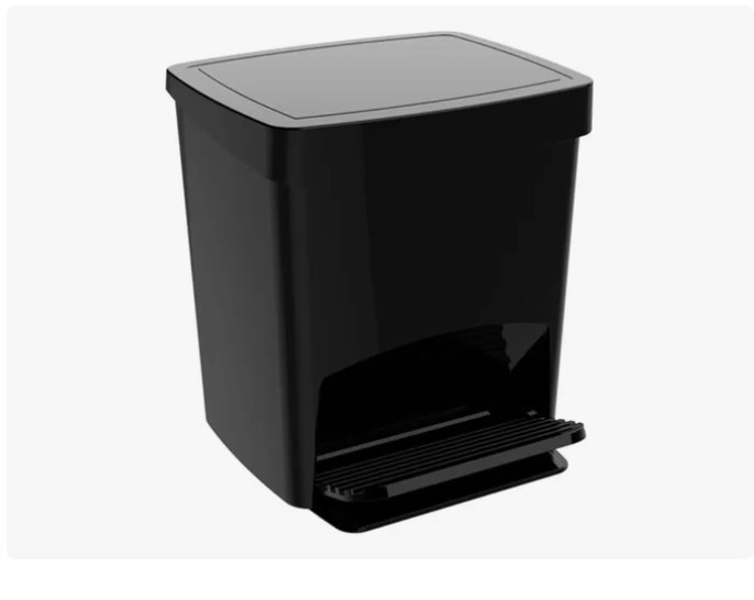 Lixeira Smart Preta 15l com Pedal Crippa