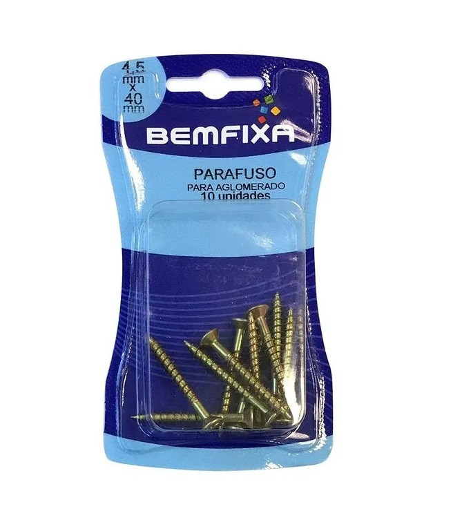 Parafusos 4,0x40mm para Aglomerado com 10 Peças - Bemfixa