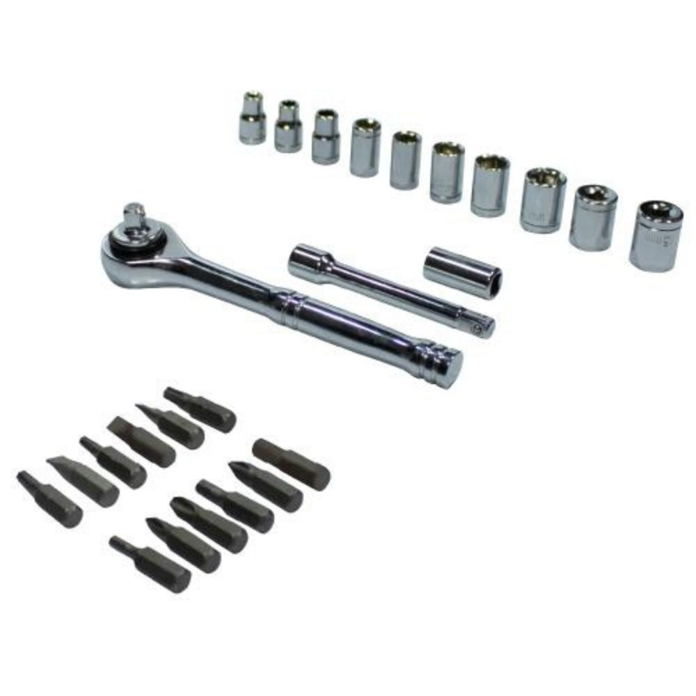 Jogo de Soquetes 1/4" com 25 Peças Dtools