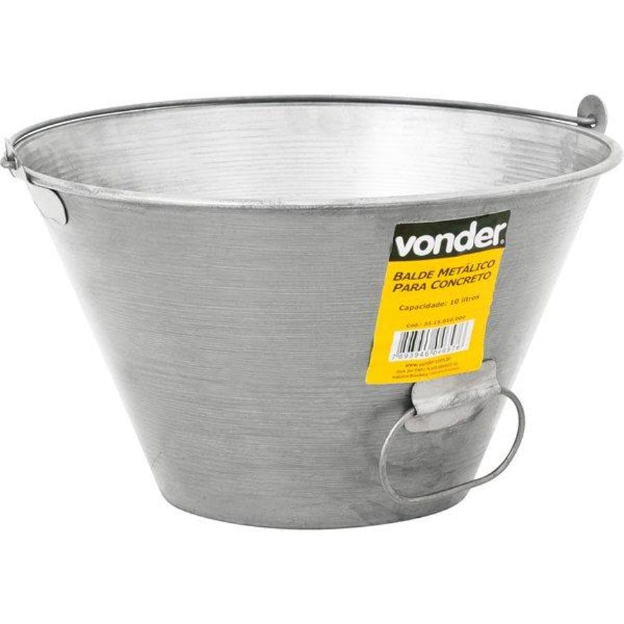 Balde Metálico para Concreto 10 Litros - Vonder