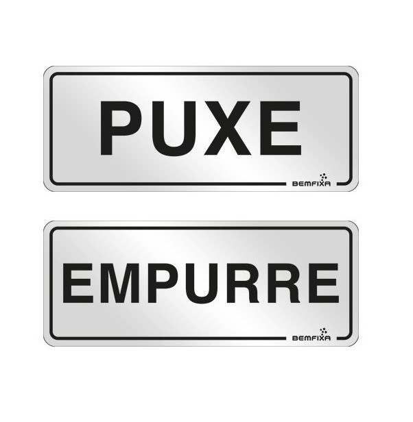 Placa Sinalização 15x15  Puxe/empurre - Bemfixa