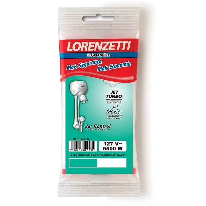 Resistência para Chuveiro Jet Turbo / Jet Master 127v 5500w - Lorenzetti (modelo: 3055-s / Ref: 7589043)