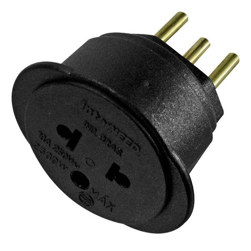 Adaptador Universal com 3 Pinos 2p+t Preto - Interneed
