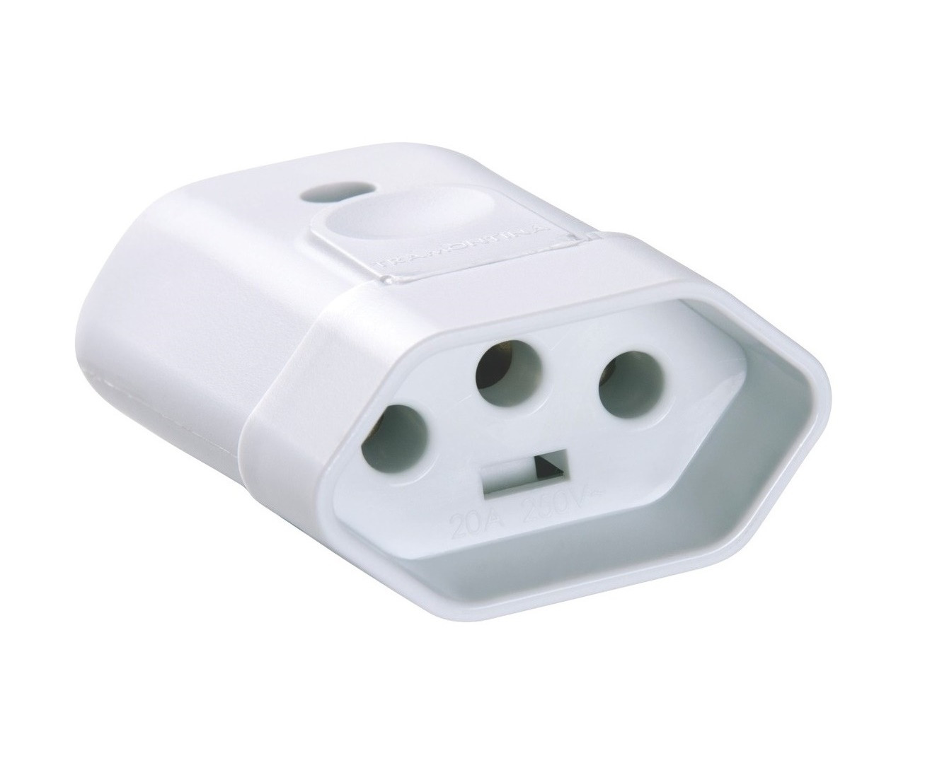 Plugue Fêmea 2p+t 10a 250v  Branco - Tramontina