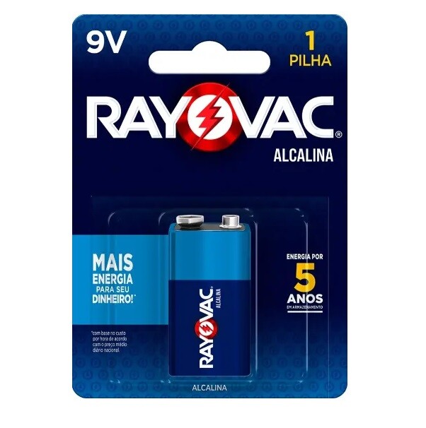 Pilha Alcalina 9v Rayovac Bateria