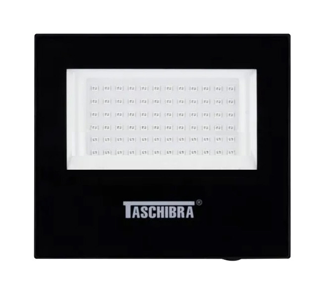 Refletor Taschibra Int/ext Super Led 3000k 50w Tr Led Slim Preto