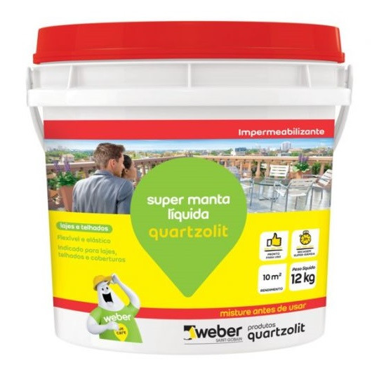 Super Manta Liquida 12kg Balde Quartzolit Branca