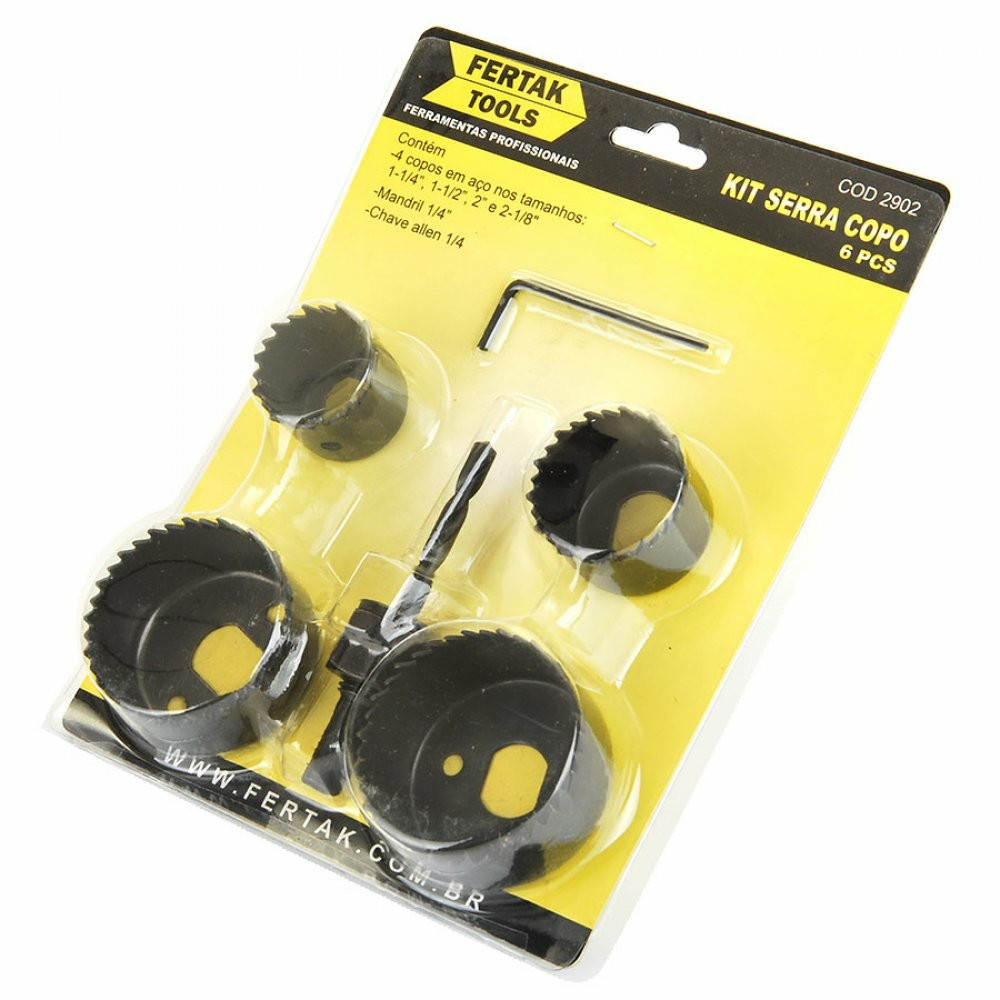 Serra Copo Baixa 1" 32mm Ate 54mm Jogo 6pcs Fertak