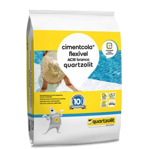 Cimento Cola Flexivel Aciii 20kg Quartzolit Branco