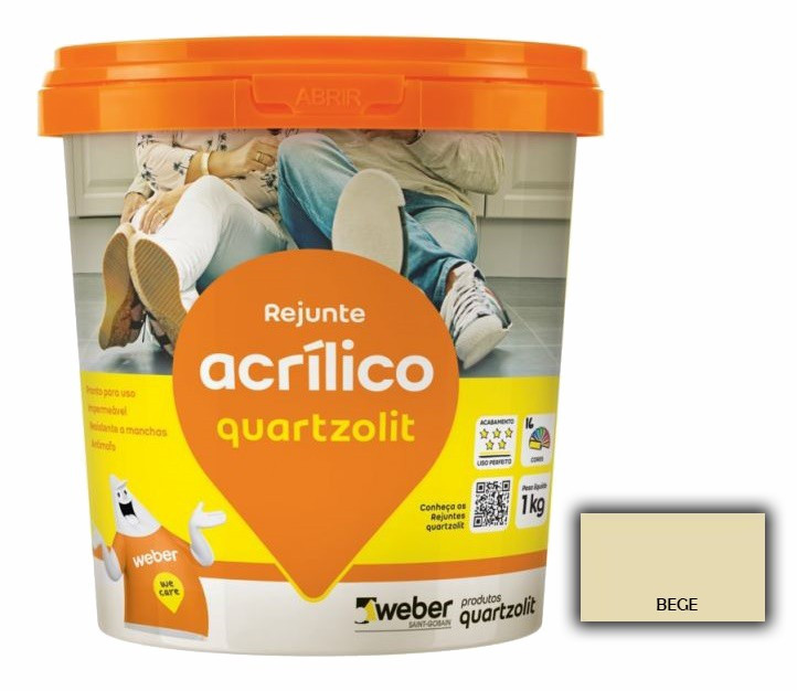 Rejunte Acrilico 1kg Quartzolit Bege