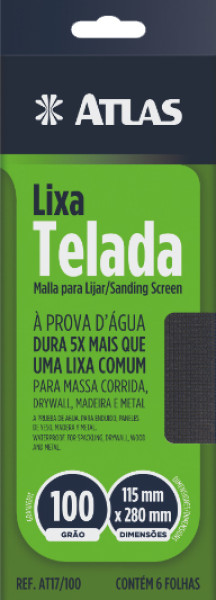 Lixa Telada P/gesso Atlas 115 X 280 Mm C/6 Un G-100