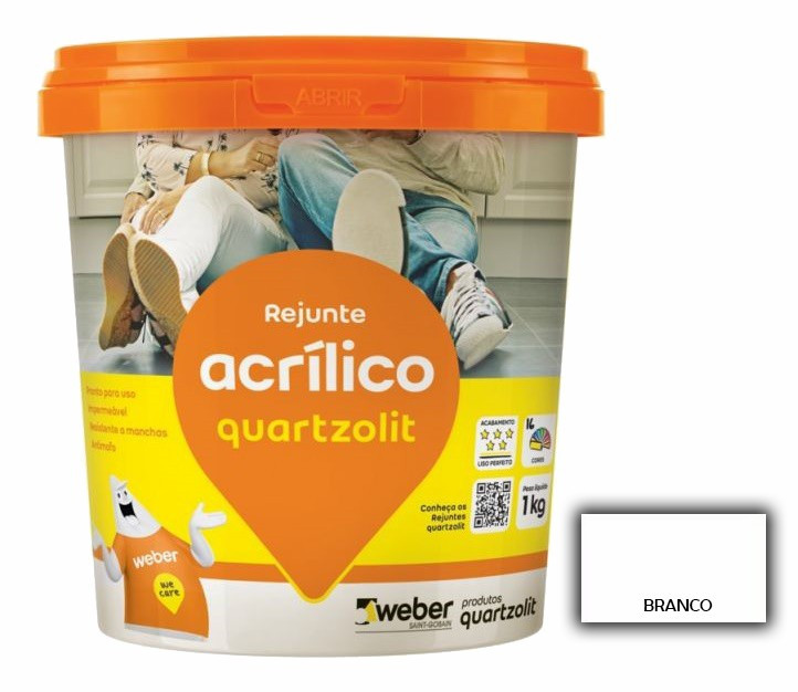 Rejunte Acrilico 1kg Quartzolit Branco