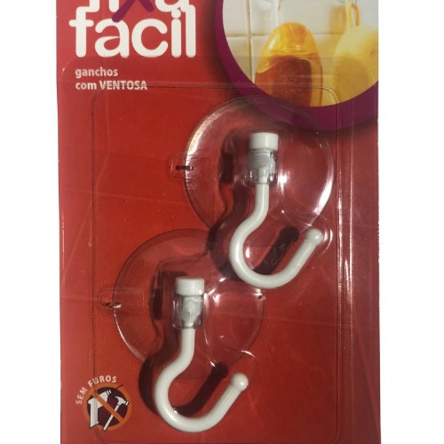 Gancho Primafer Fixa Facil Ventosa 0.7kg C/2 Pcs Ref 2582