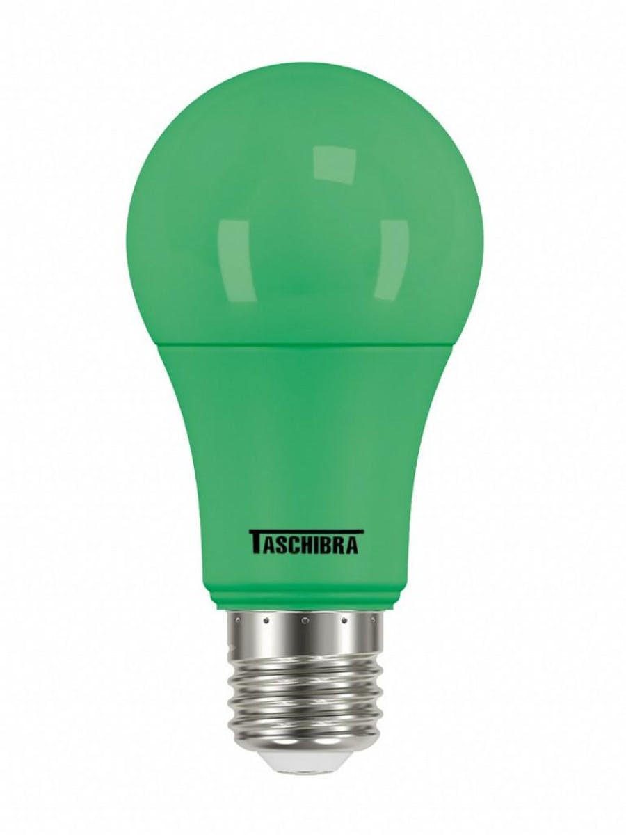 Lampada A60 Led Tkl 5w Bivolt Colors Taschibra Verde