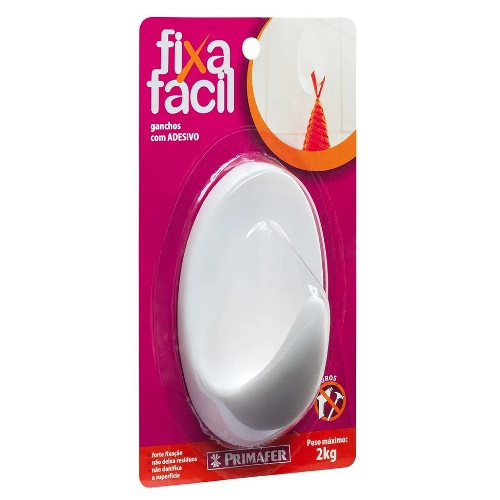 Gancho Primafer Fixa Facil Adesivo 2kg C/1pcs Ref 2505