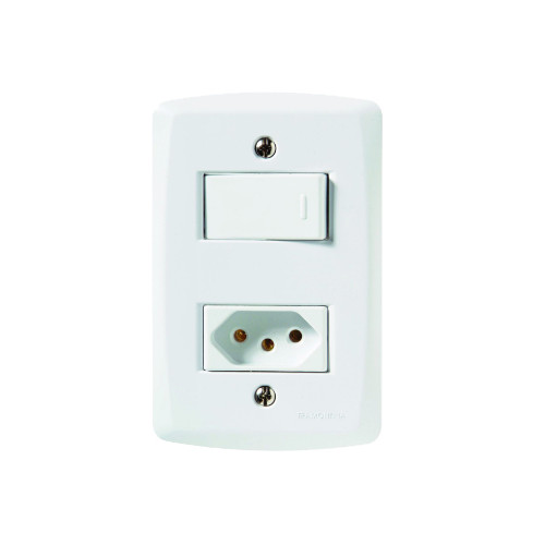 Interruptor Lux2 1 Tc Simples C/tom 2p+t Norm Tramontina 57145/064 Bc