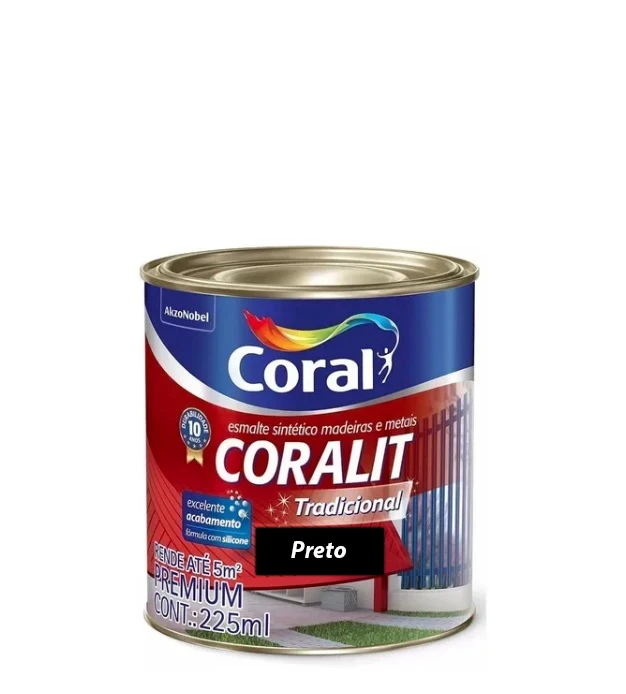 Coral Esm Sint Alto Brilho 225ml Preto