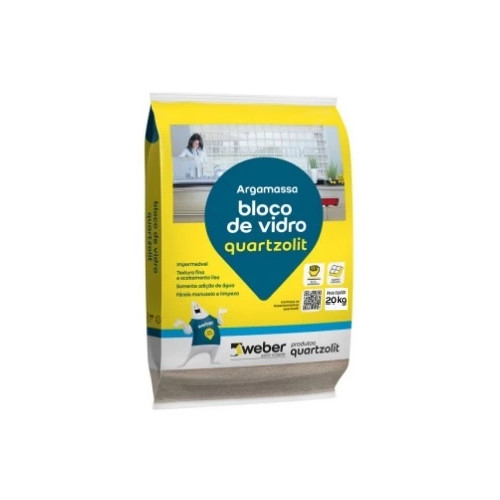 Cimento Cola Tijolo de Vidro Int/ext 20kg Quartzolit Branco