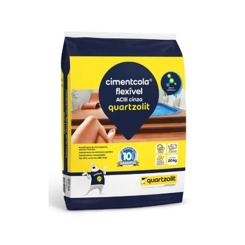 Cimento Cola Flexivel Aciii 20kg Quartzolit Cinza