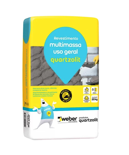 Argamassa Quartzolit Multimassa Uso Int/ext 20 Kg Cinza