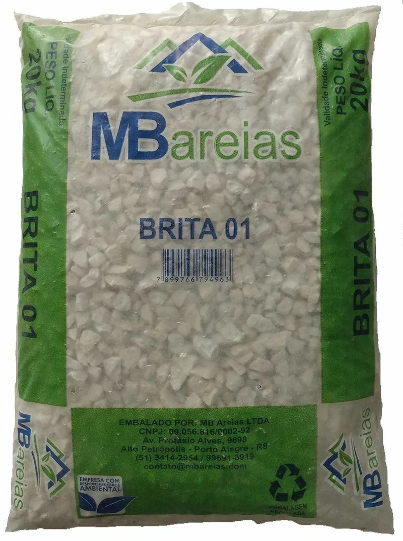 Brita 1 Branca P/jardinagem Saco 20kg Mb