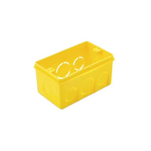 Caixa 4x2 Plastica Amarela 1/2 3/4 e 1" Reforcada Tramontina 57500/044