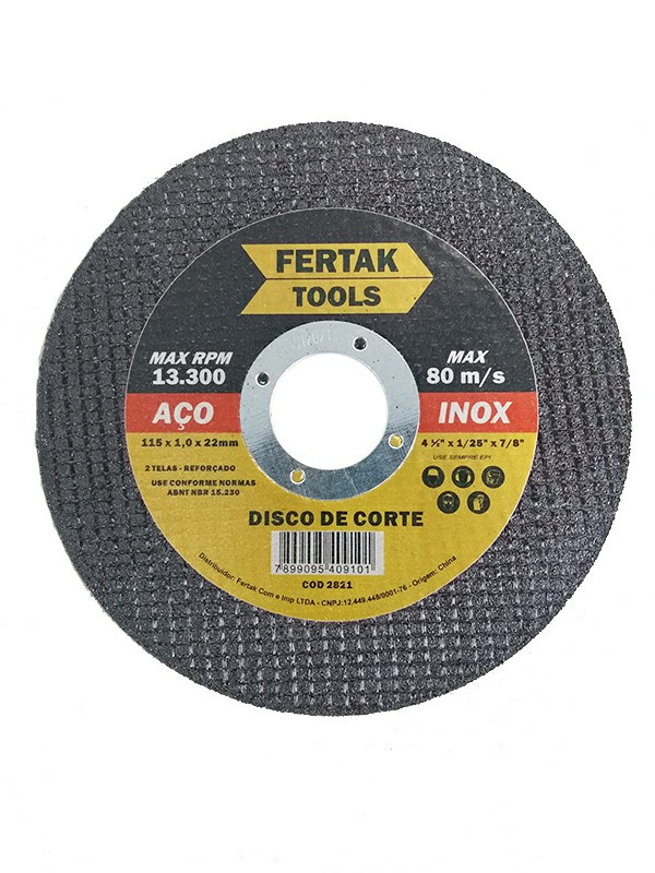 Disco de Corte P/ferro Inox 4.5 115mm Fertak