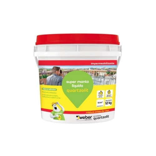 Super Manta Liquida 12kg Balde Quartzolit Concreto