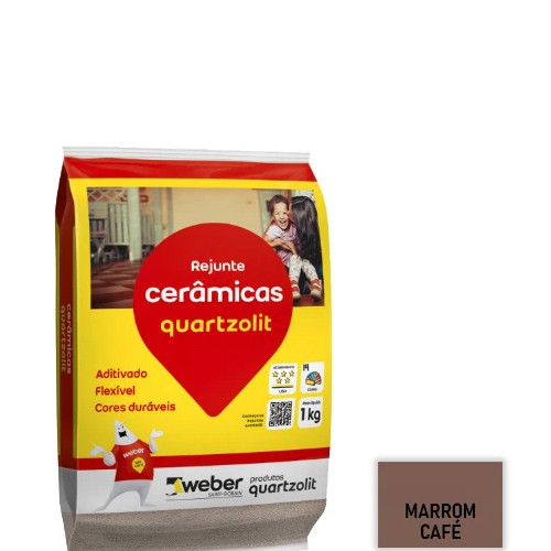 Rejunte Flexivel 1kg Quartzolit Marrom Cafe