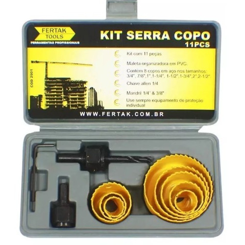 Serra Copo Baixa Jogo 11pcs Fertak