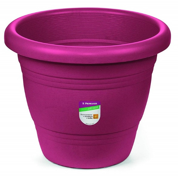 Vaso P/jardim Plastico 22cm Primafer Pr6043-3 Vinho