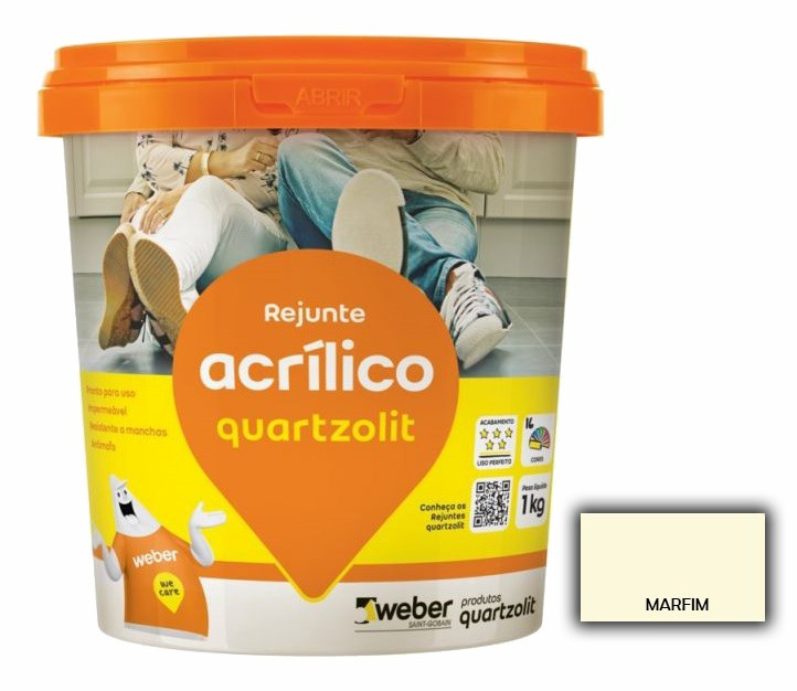 Rejunte Acrilico 1kg Quartzolit Marfim