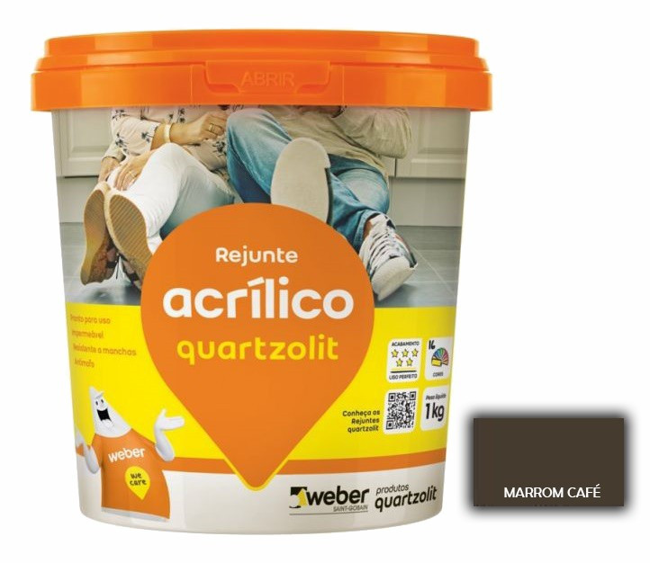 Rejunte Acrilico 1kg Quartzolit Marrom Cafe