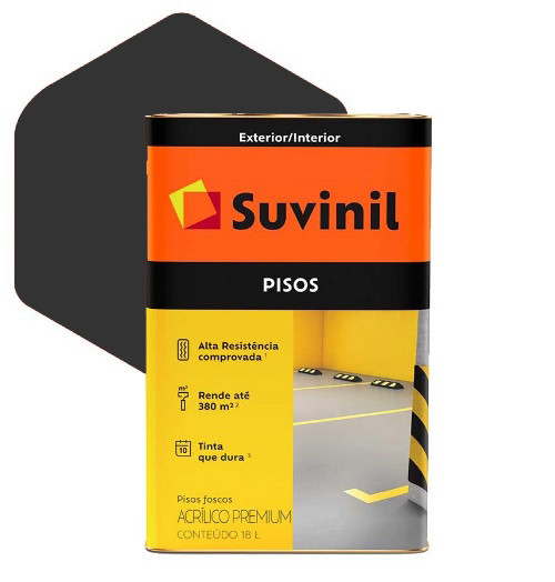 Suvinil Acrilico Piso Fosco 18l Cinza Escuro