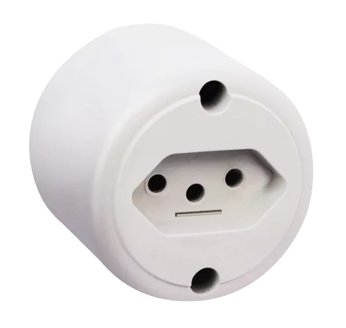 Tomada Redonda Sobrepor 2p+t 20a/250v Branca Fame 082.255.00